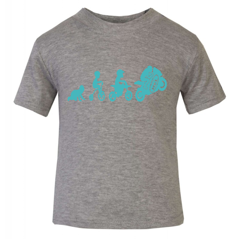 Kids Short Sleeved T Shirt With Hel Motorbike Evolution | Custom Printed Clothing UK