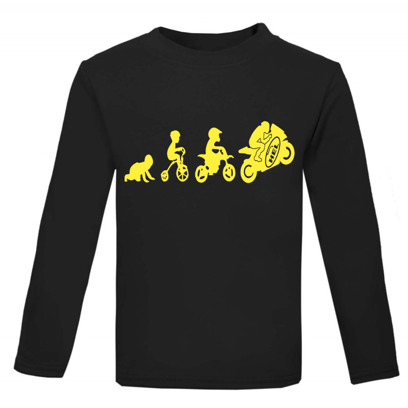 Baby & Toddler Long Sleeved T Shirt With Hel Motorbike Evolution | Personalised Baby Clothing UK