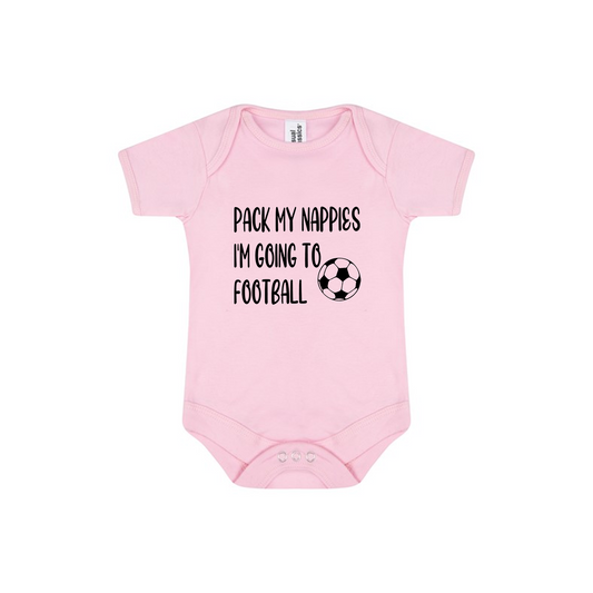 Pack My Nappies – I'm Going To Football Baby Bodysuit