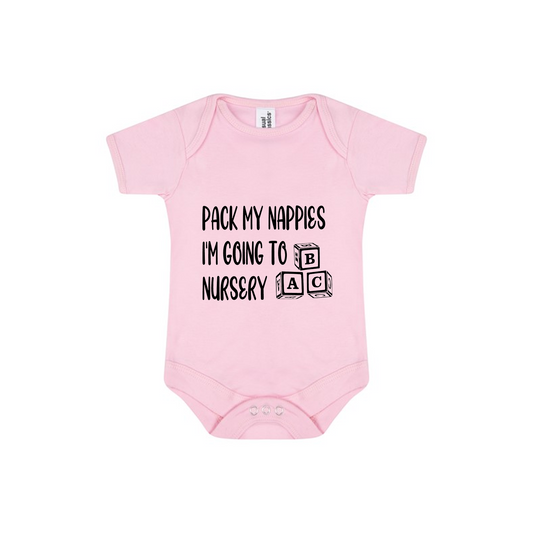 Pack My Nappies – I'm Going To Nursery Baby Bodysuit