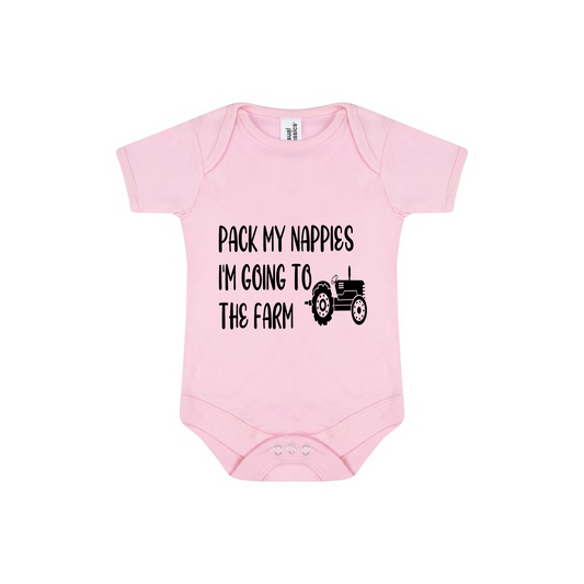 Pack My Nappies – I'm Going To The Farm Baby Bodysuit