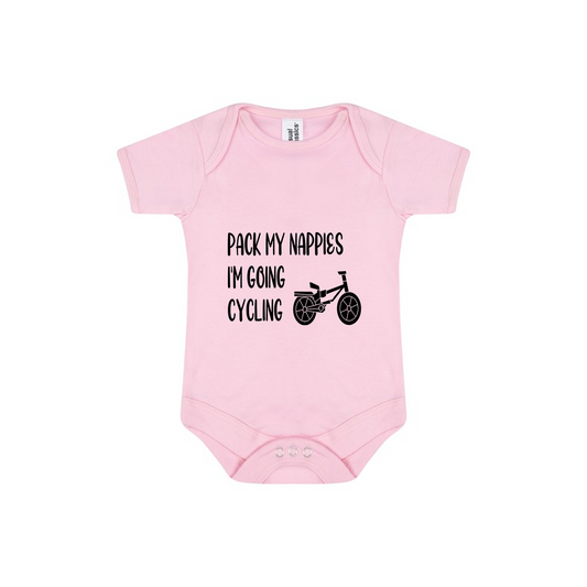 Pack My Nappies – I'm Going Cycling Baby Bodysuit