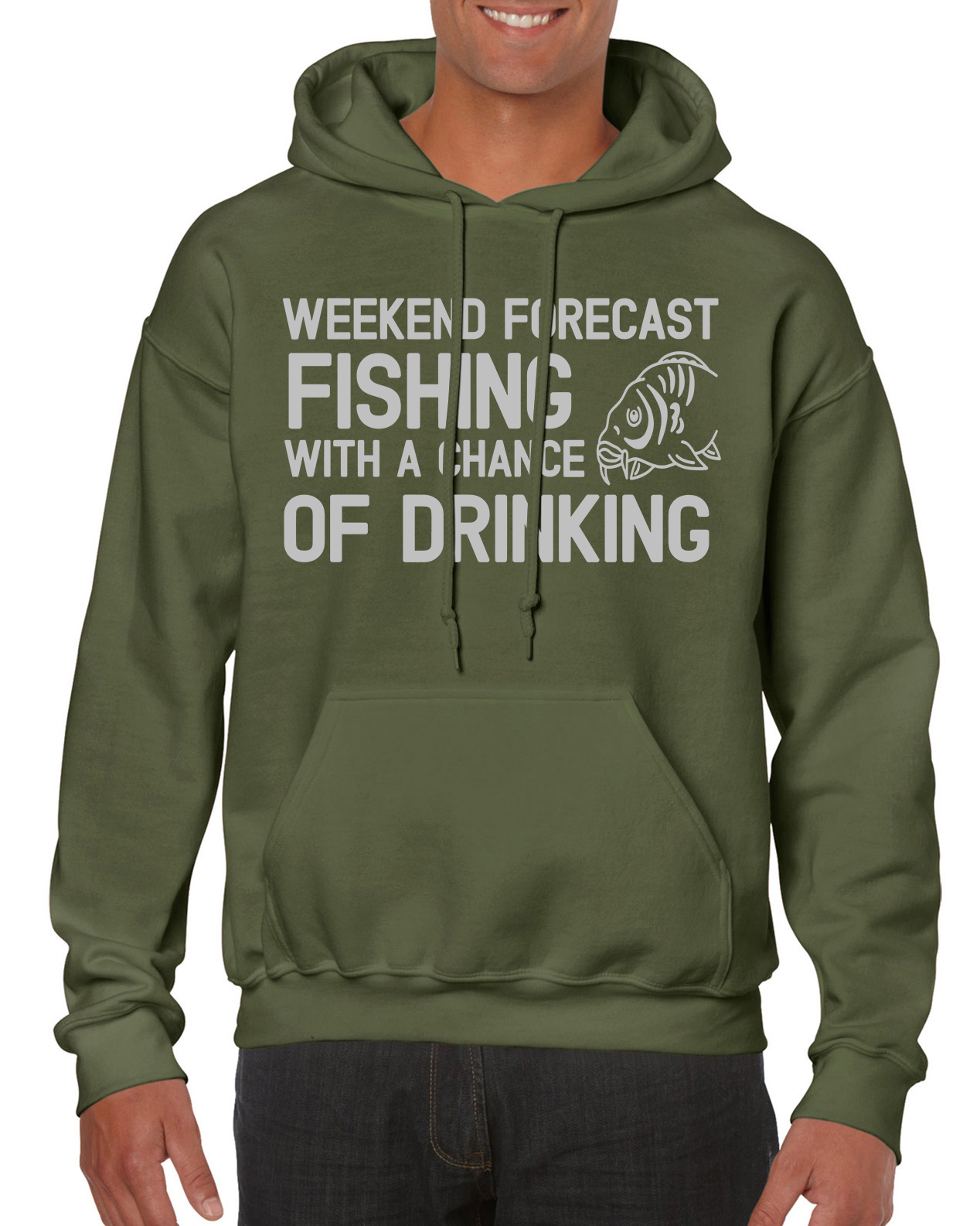 Fishing Hoodie With Fishing Forecast | Personalised Fishing Hoodie & T-Shirt UK