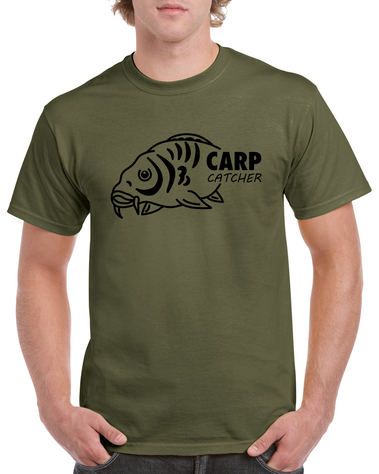 Large CARP Hunter - Carp Fishing T-shirt Gift For Fisherman