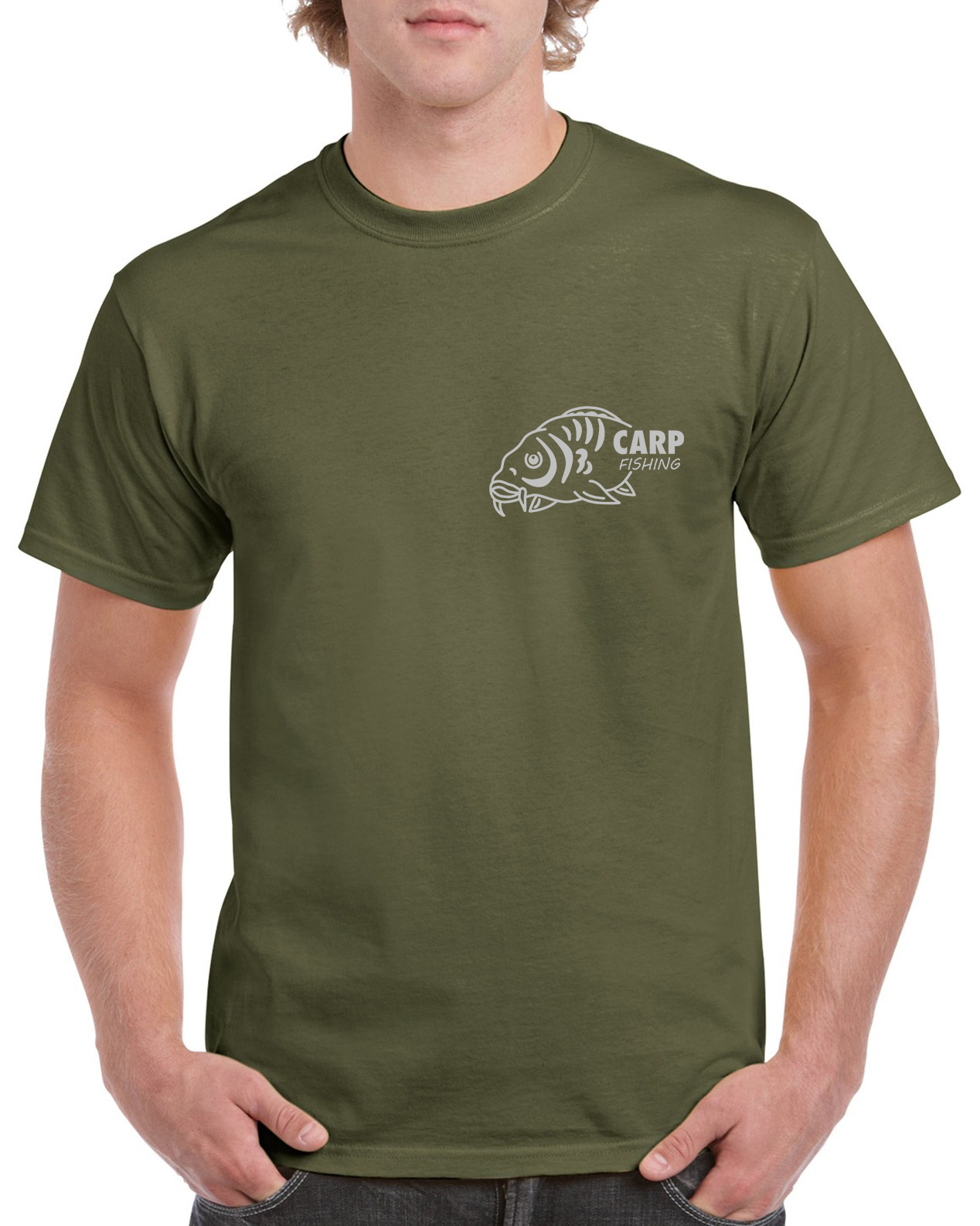 Fishing T Shirt With Small Carp Fishing Logo | Personalised Fishing Hoodie & T-Shirt UK