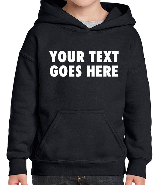 Personalised Novelty Kids Hoodie With Your Text