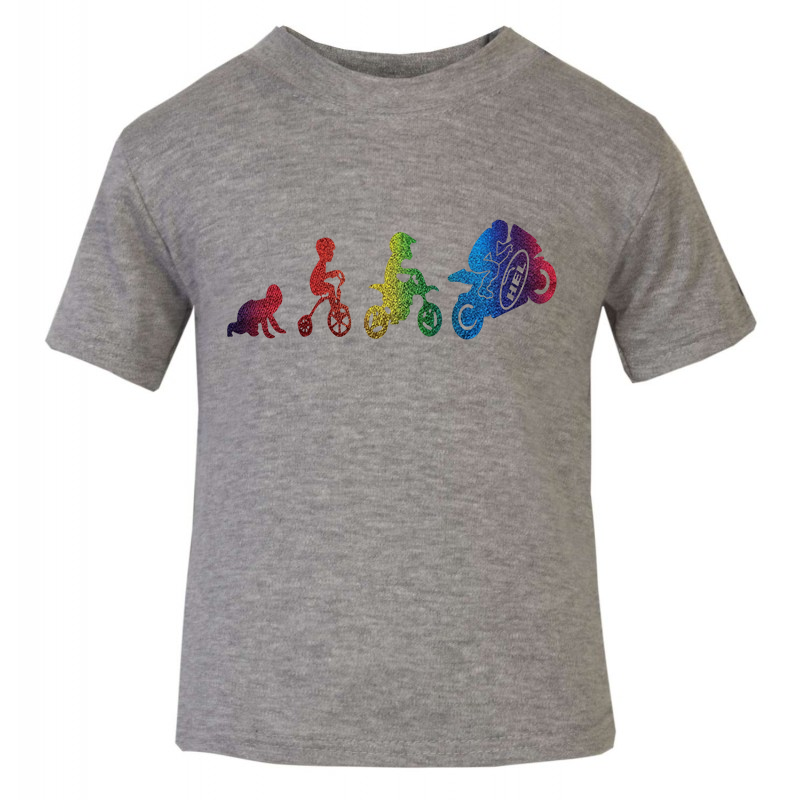 Kids Short Sleeved T Shirt With Hel Motorbike Evolution