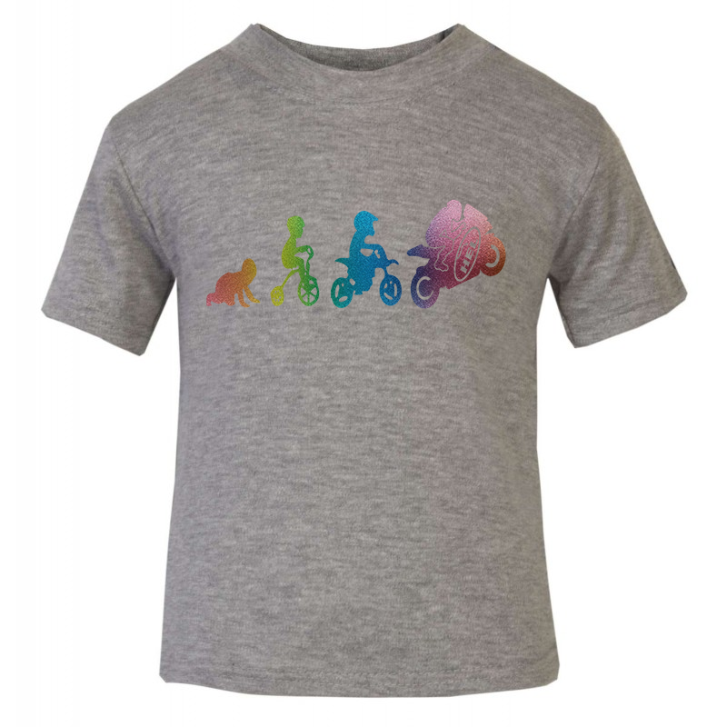 Kids Short Sleeved T Shirt With Hel Motorbike Evolution