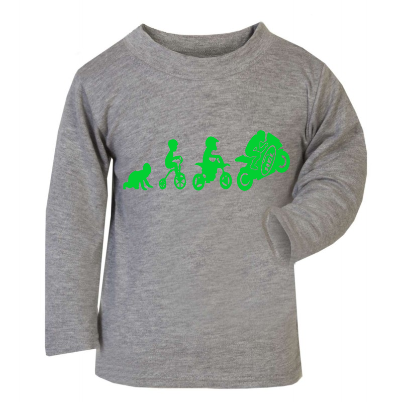 Baby & Toddler Long Sleeved Grey T Shirt With Hel Motorbike Evolution