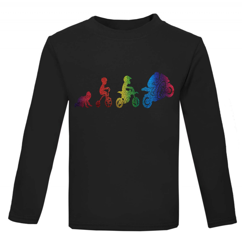 Kids Long Sleeved T Shirt With Hel Motorbike Evolution