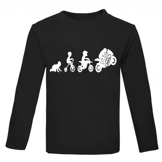 Kids Long Sleeved T Shirt With Hel Motorbike Evolution