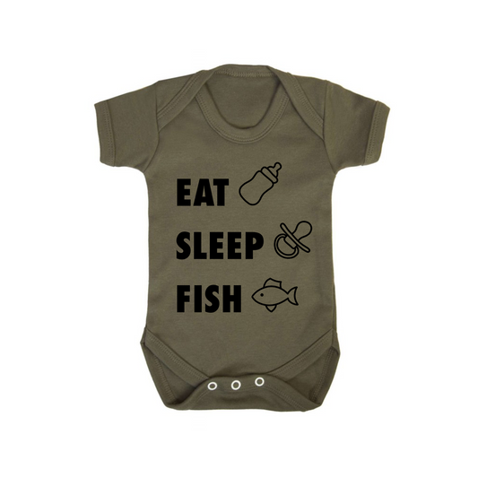 Baby Bodysuit Vest With Eat Sleep Fish