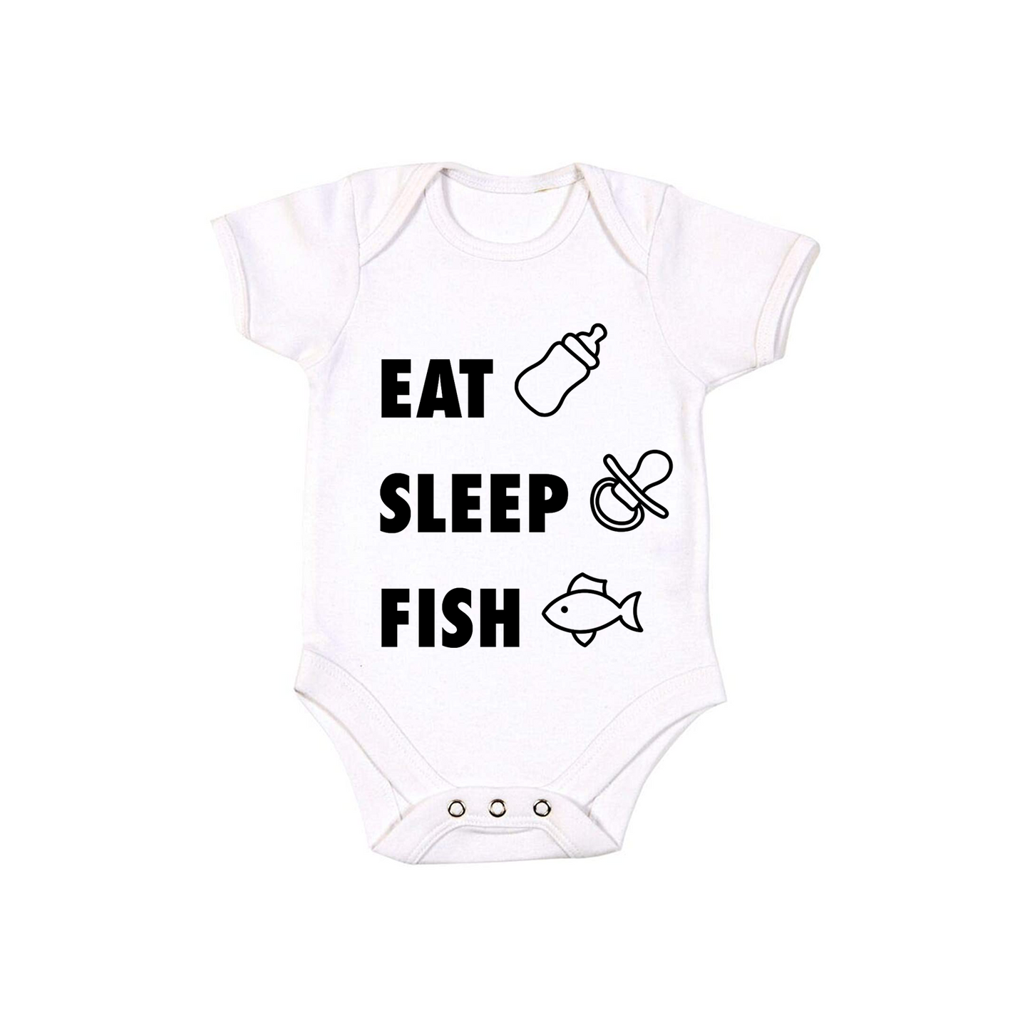 Baby Bodysuit Vest With Eat Sleep Fish