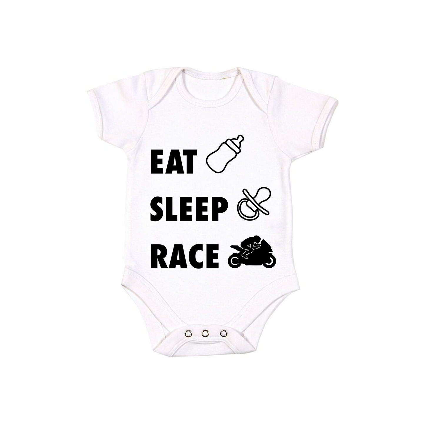 Baby Bodysuit Vest With Eat Sleep Race