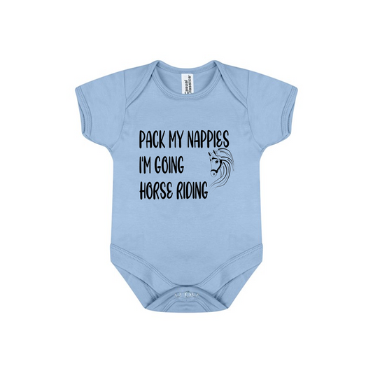 Pack My Nappies – I'm Going Horse Riding Baby Bodysuit