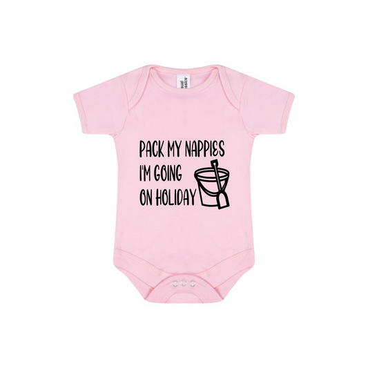 Pack My Nappies – I'm Going On Holiday Baby Bodysuit