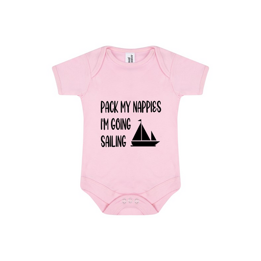Pack My Nappies – I'm Going Sailing Baby Bodysuit