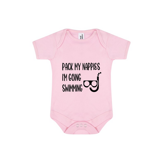 Pack My Nappies – I'm Going Swimming Baby Bodysuit