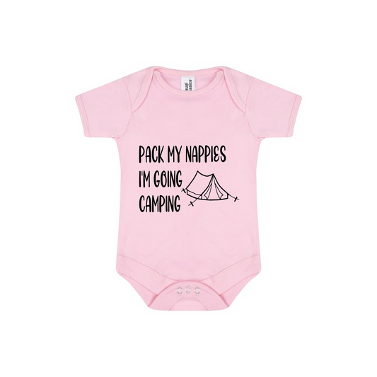 Pack My Nappies – I'm Going Camping Baby Bodysuit