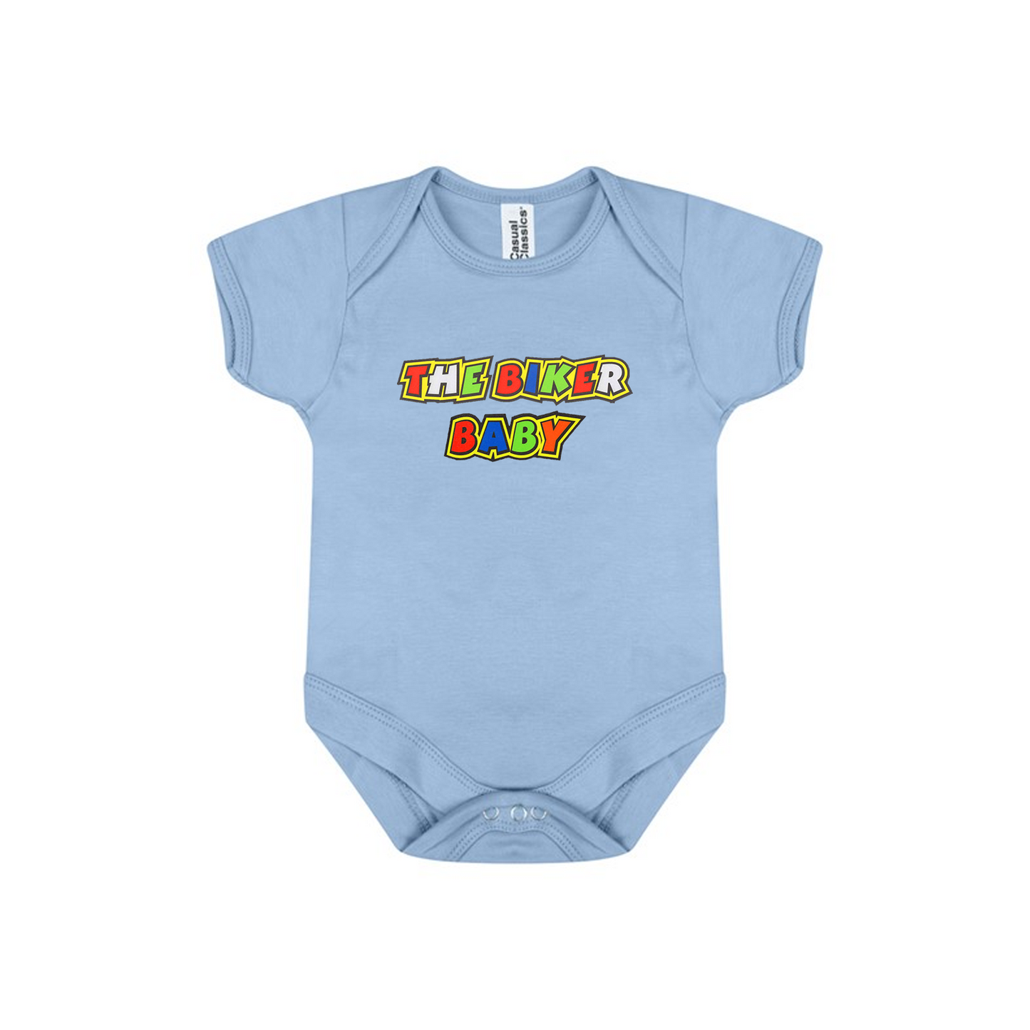 Baby Bodysuit Vest With Colourful Decal - The Biker Baby