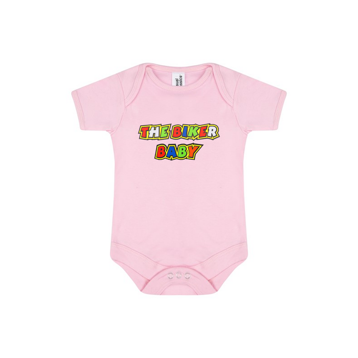 Baby Bodysuit Vest With Colourful Decal - The Biker Baby