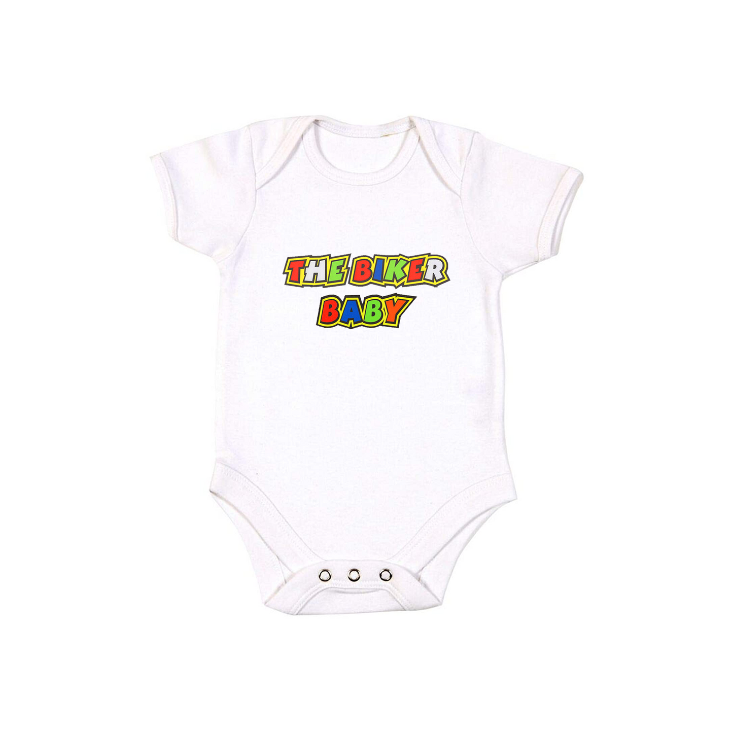 Baby Bodysuit Vest With Colourful Decal - The Biker Baby