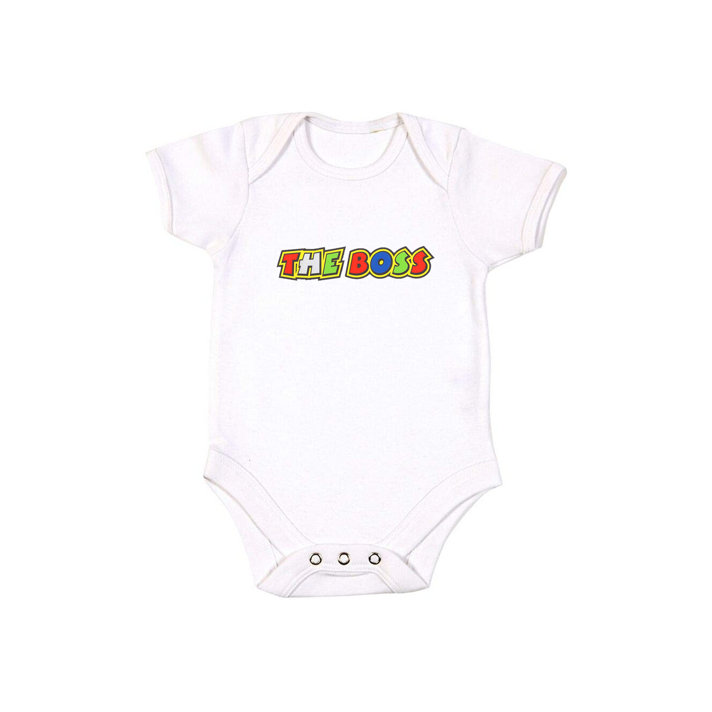 Baby Bodysuit Vest With Colourful Decal - The Boss