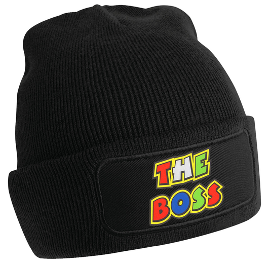 Black Beanie With Colourful Decal Graphics - The Boss