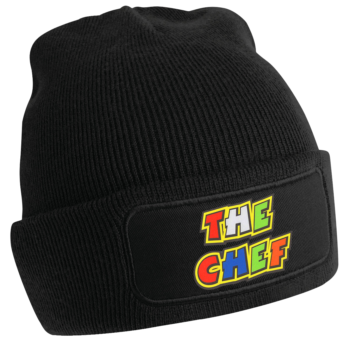 Black Beanie With Colourful Decal Graphics - The Chef