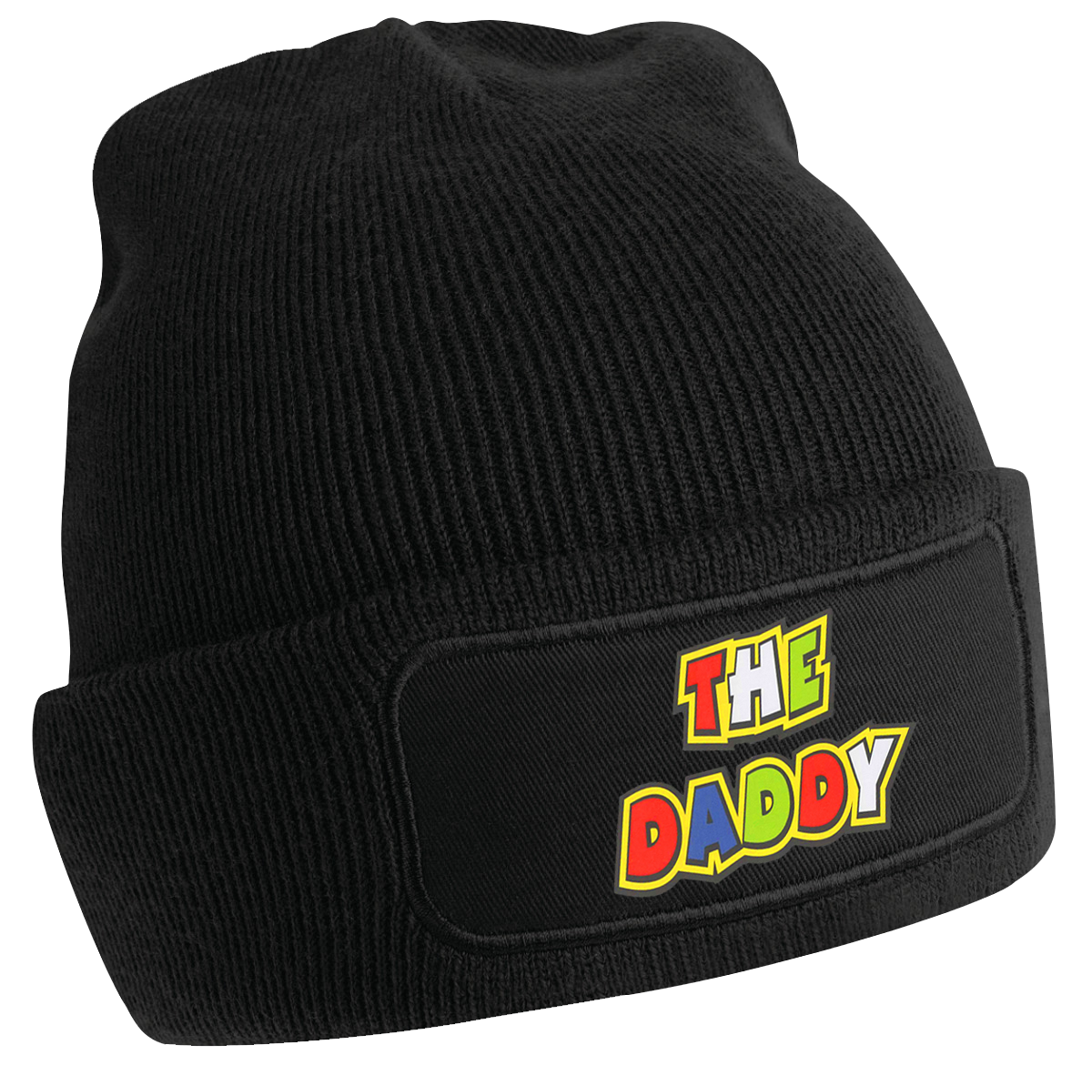 Black Beanie With Colourful Decal Graphics - The Daddy