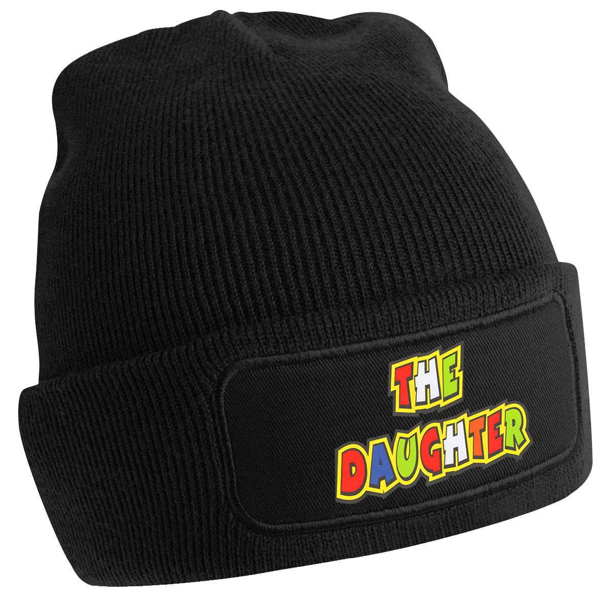 Black Beanie With Colourful Decal Graphics - The Daughter