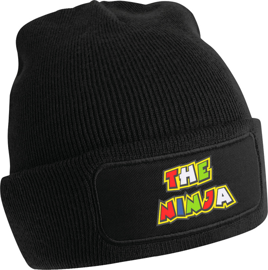 Black Beanie With Colourful Decal Graphics - The Ninja