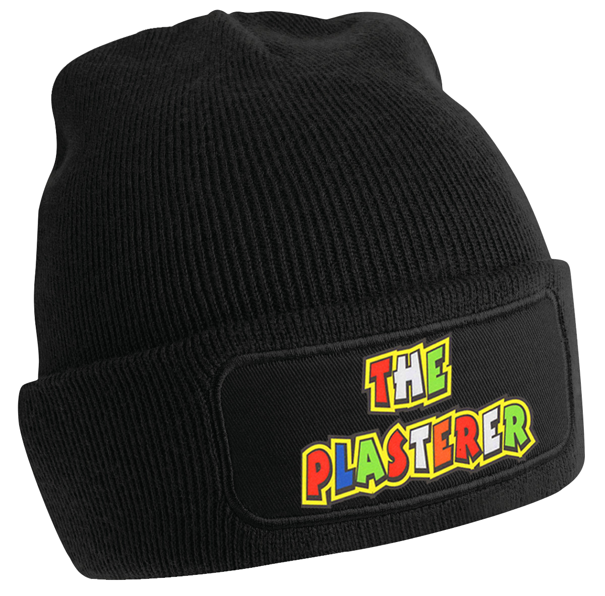 Black Beanie With Colourful Decal Graphics - The Plasterer