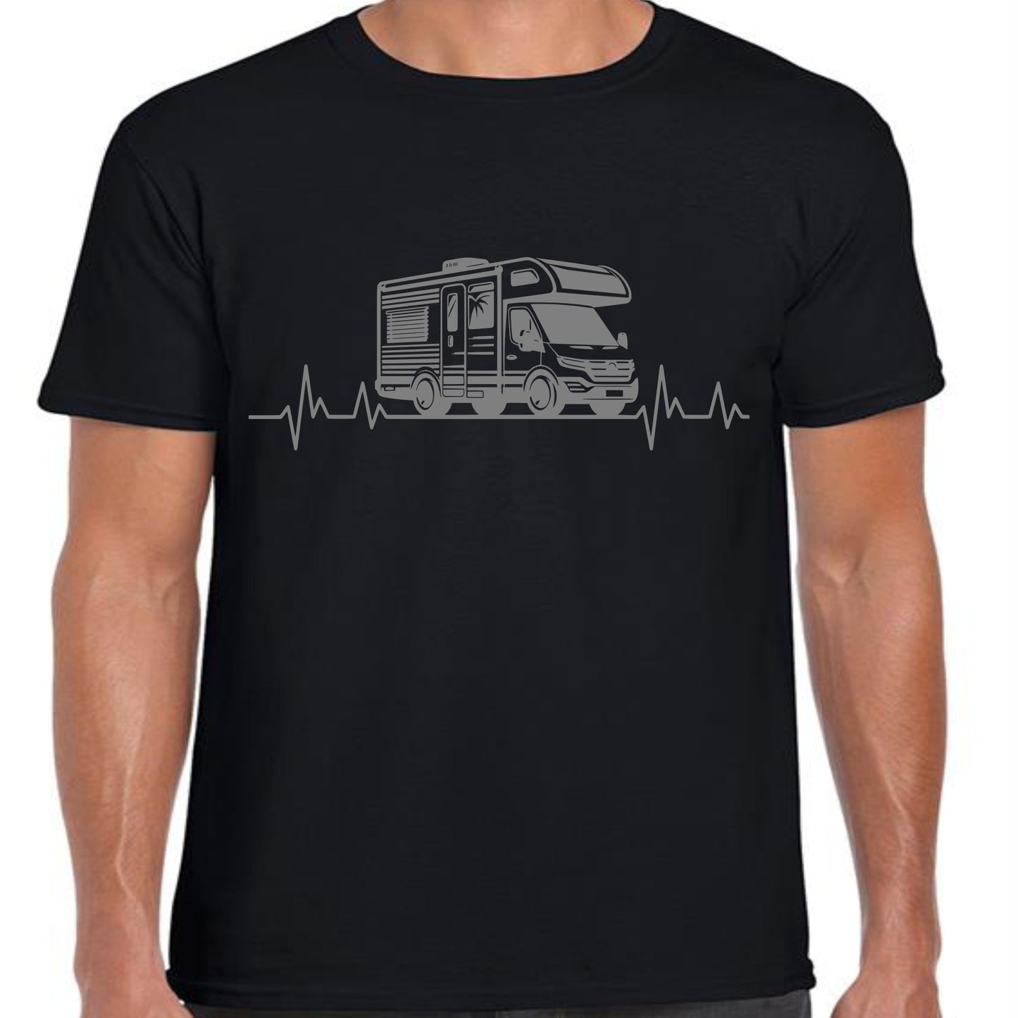 Novelty T Shirt Motorhome Heartbeat