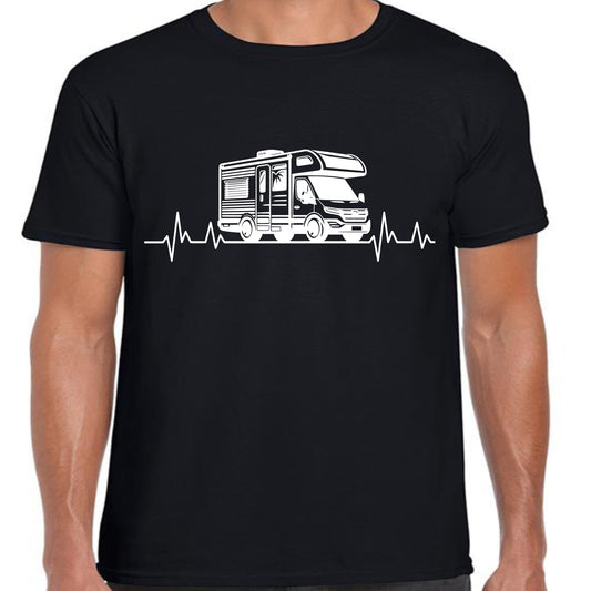 Novelty T Shirt Motorhome Heartbeat