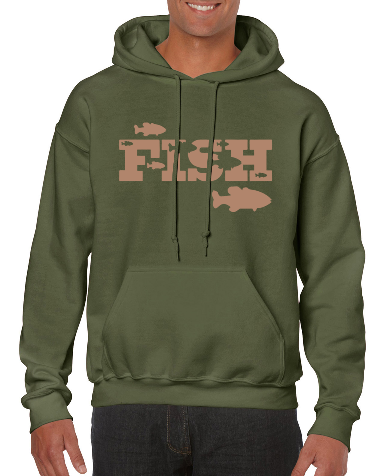 Fishing Hoodie With Large Fish Cameo