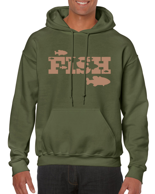 Fish Cameo Fishing Hoodie – Large Logo