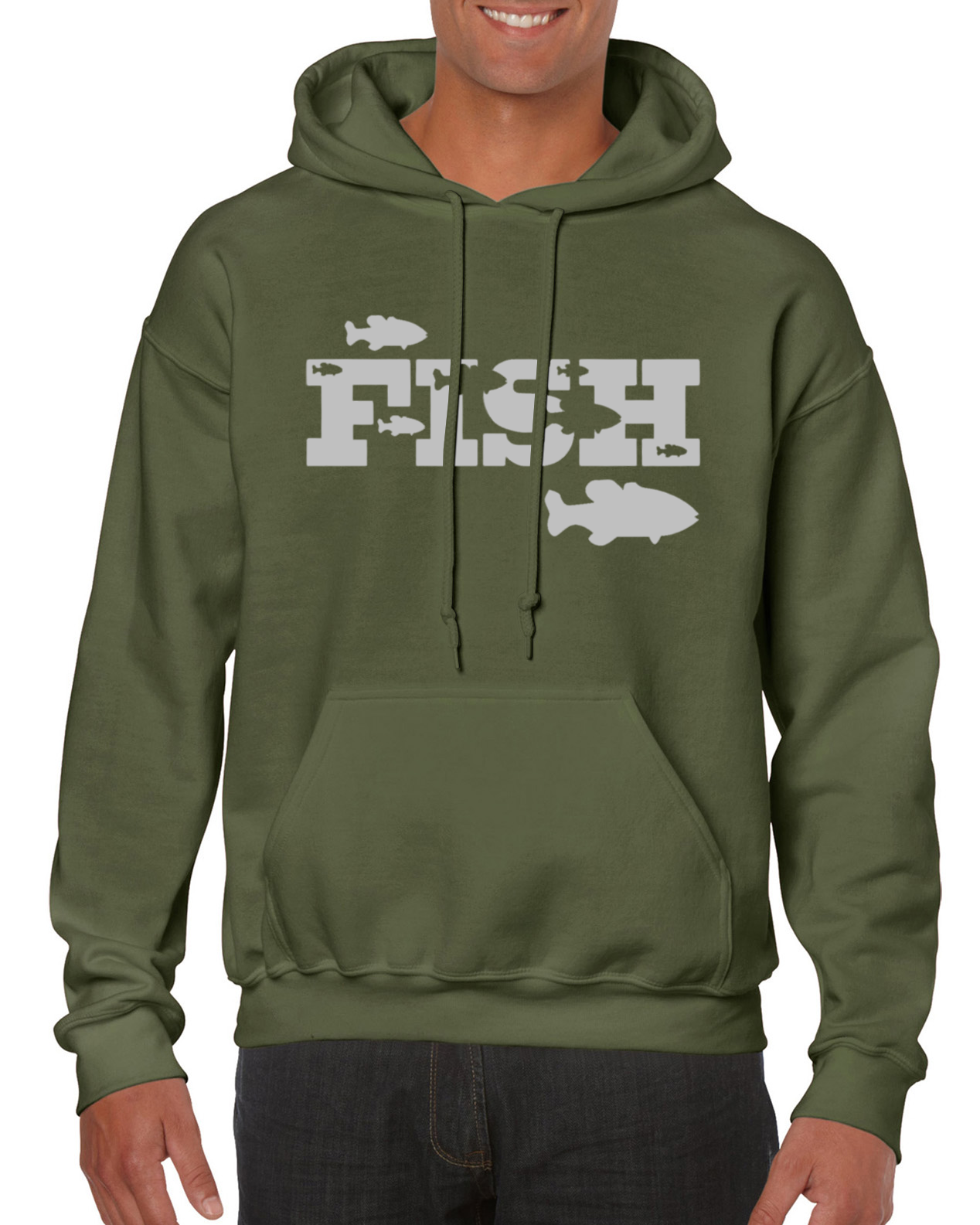 Fishing Hoodie With Large Fish Cameo