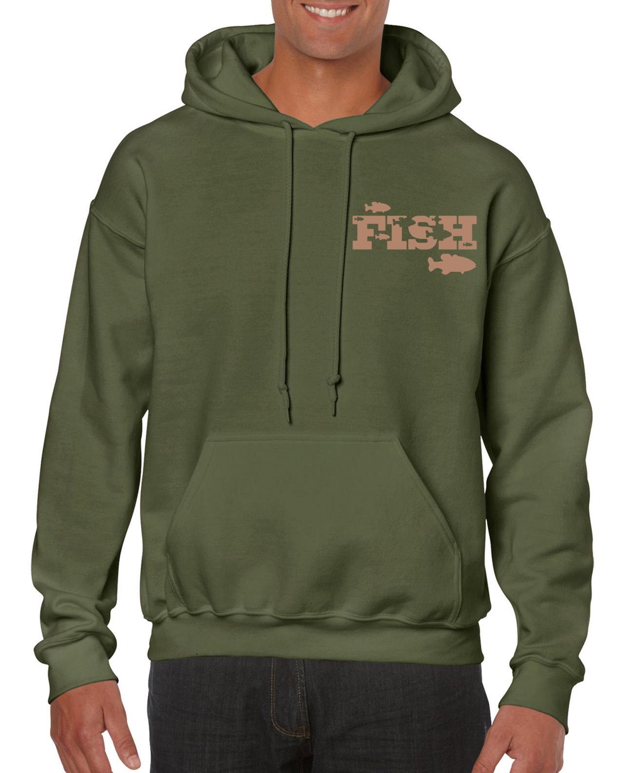 Fishing Hoodie With Small Fish Cameo