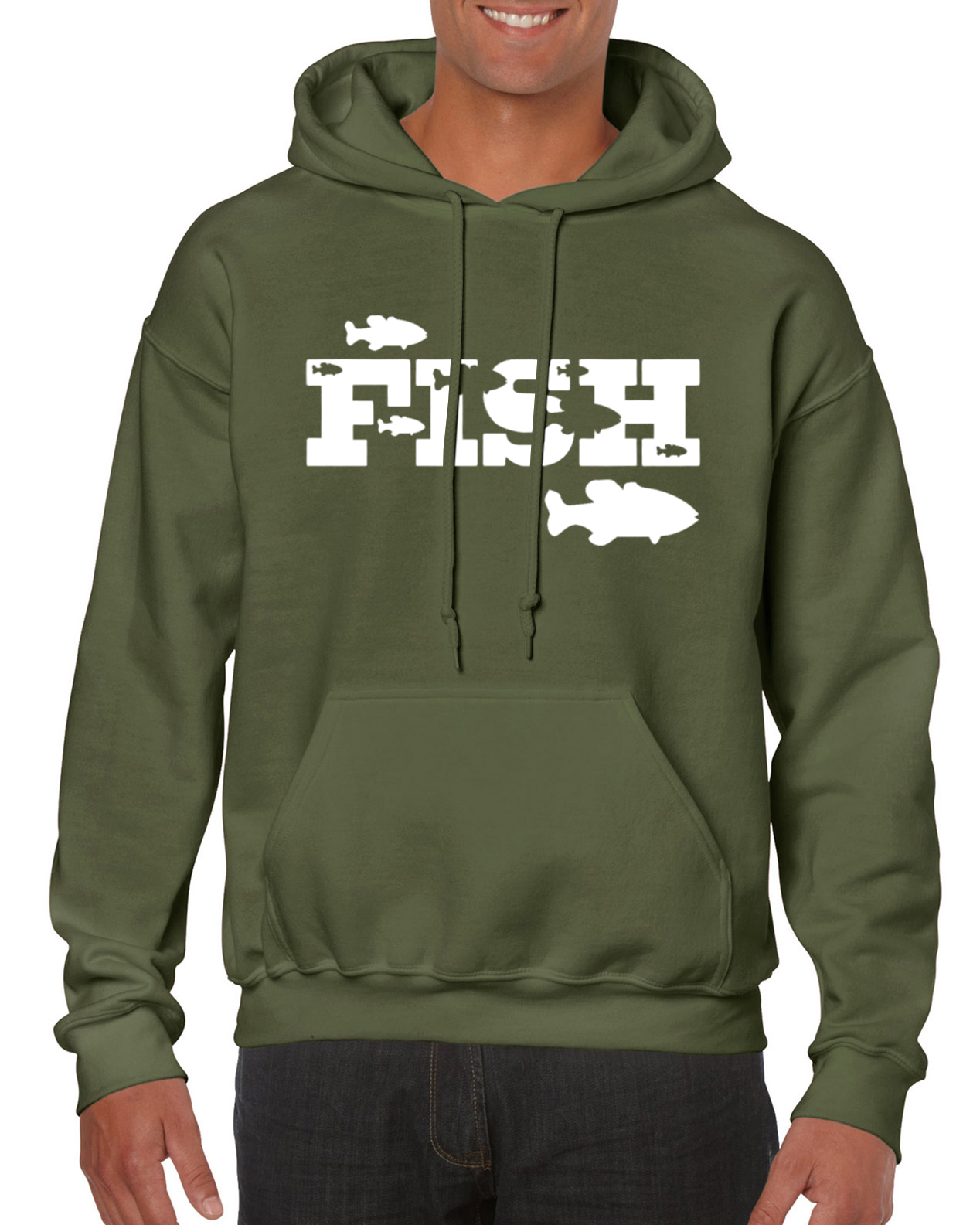 Fishing Hoodie With Large Fish Cameo