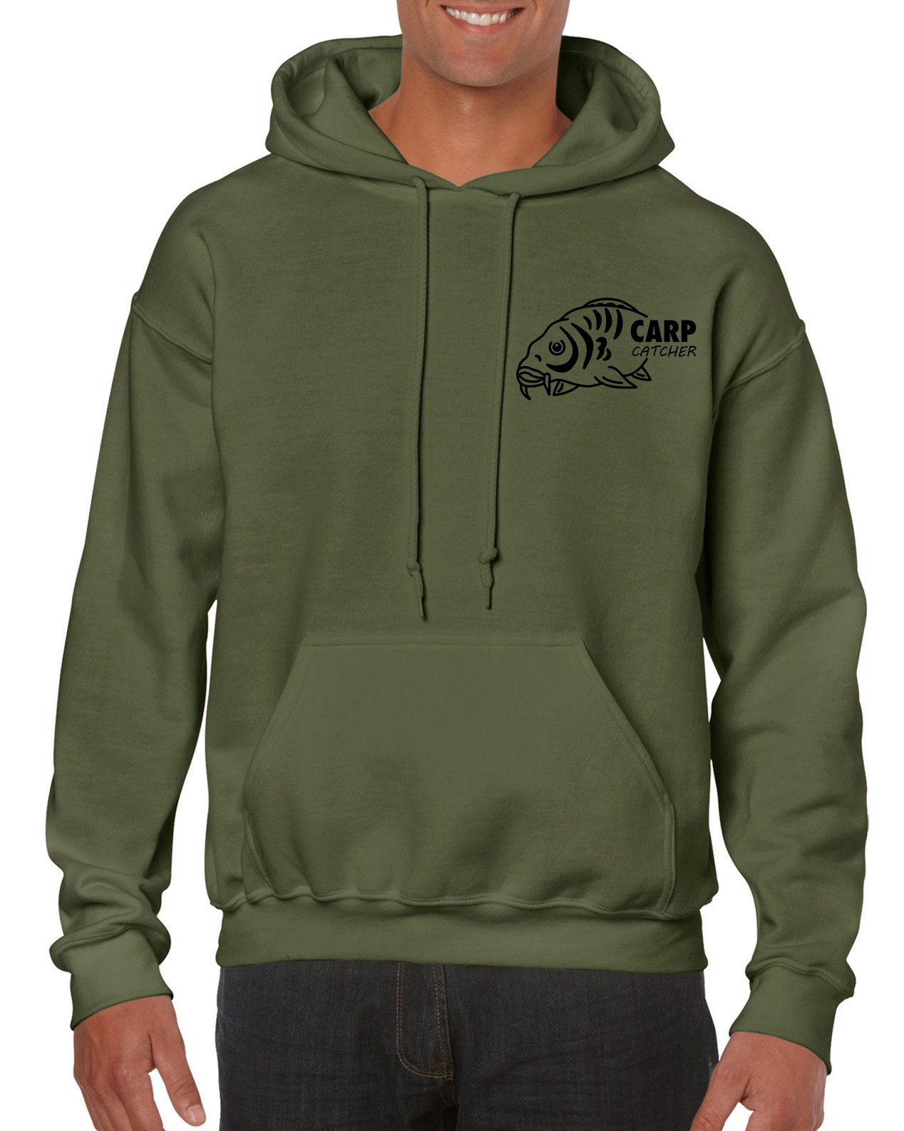 Fishing Hoodie With Small Carp Catcher Logo