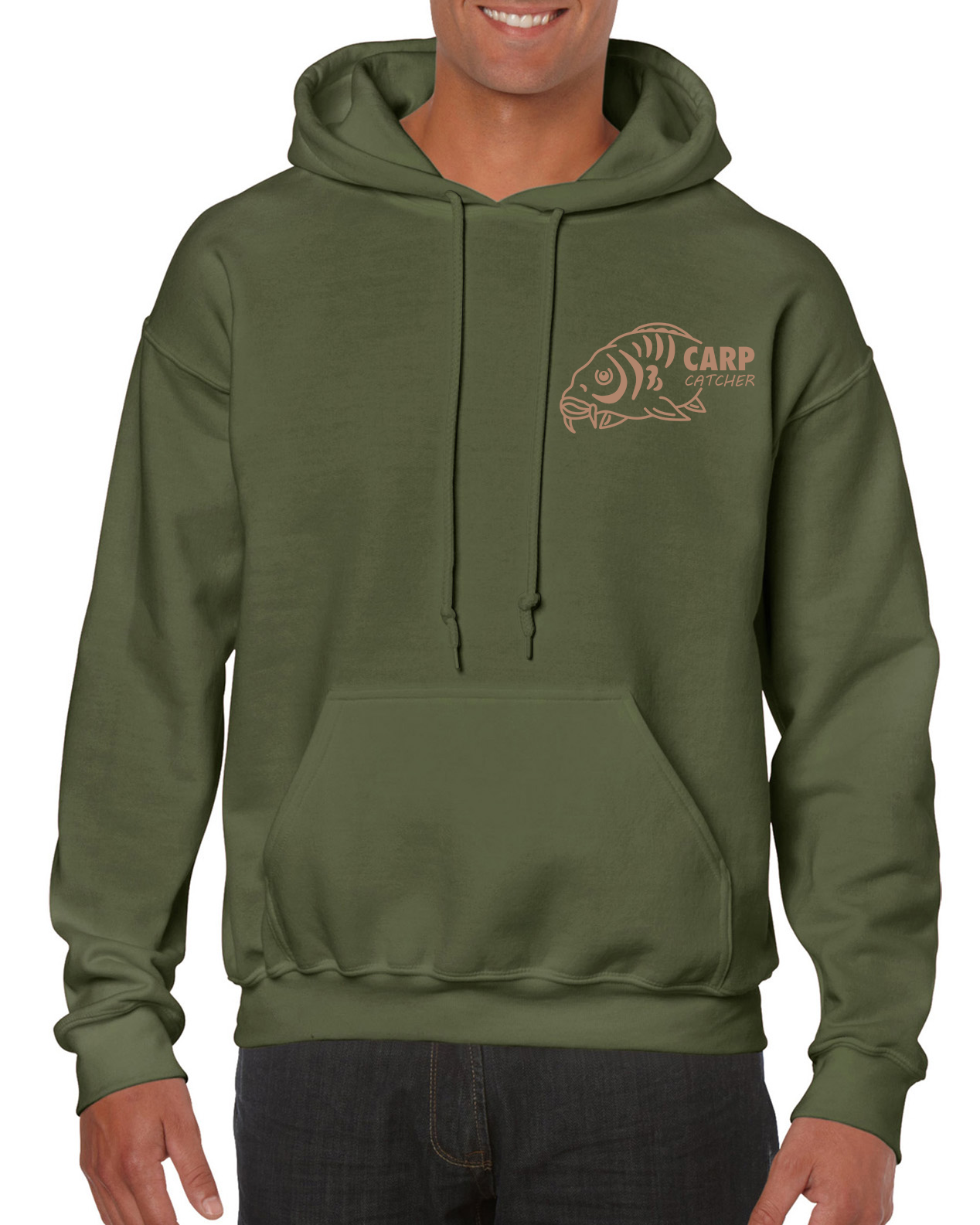 Fishing Hoodie With Small Carp Catcher Logo