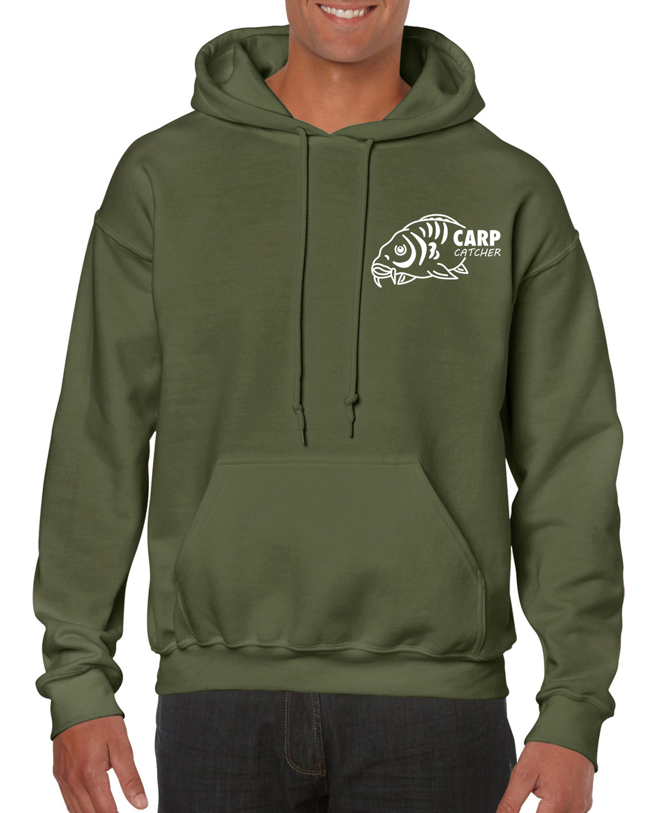 Fishing Hoodie With Small Carp Catcher Logo