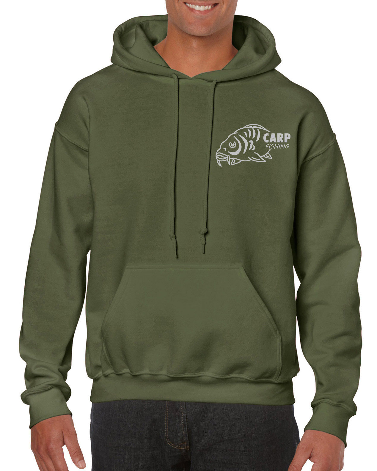 Fishing Hoodie With Small Carp Fishing Logo