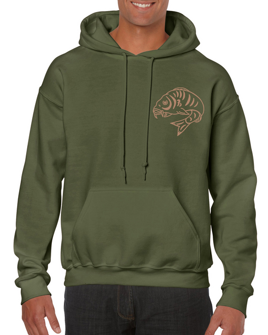 Small Curled Carp Fishing Hoodie