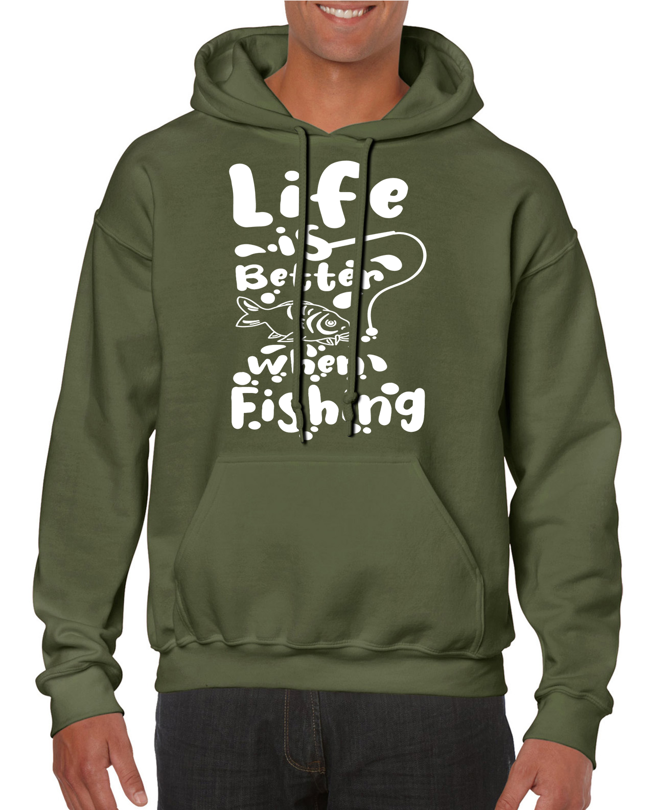 Fishing Hoodie With Life Is Better When Fishing Logo