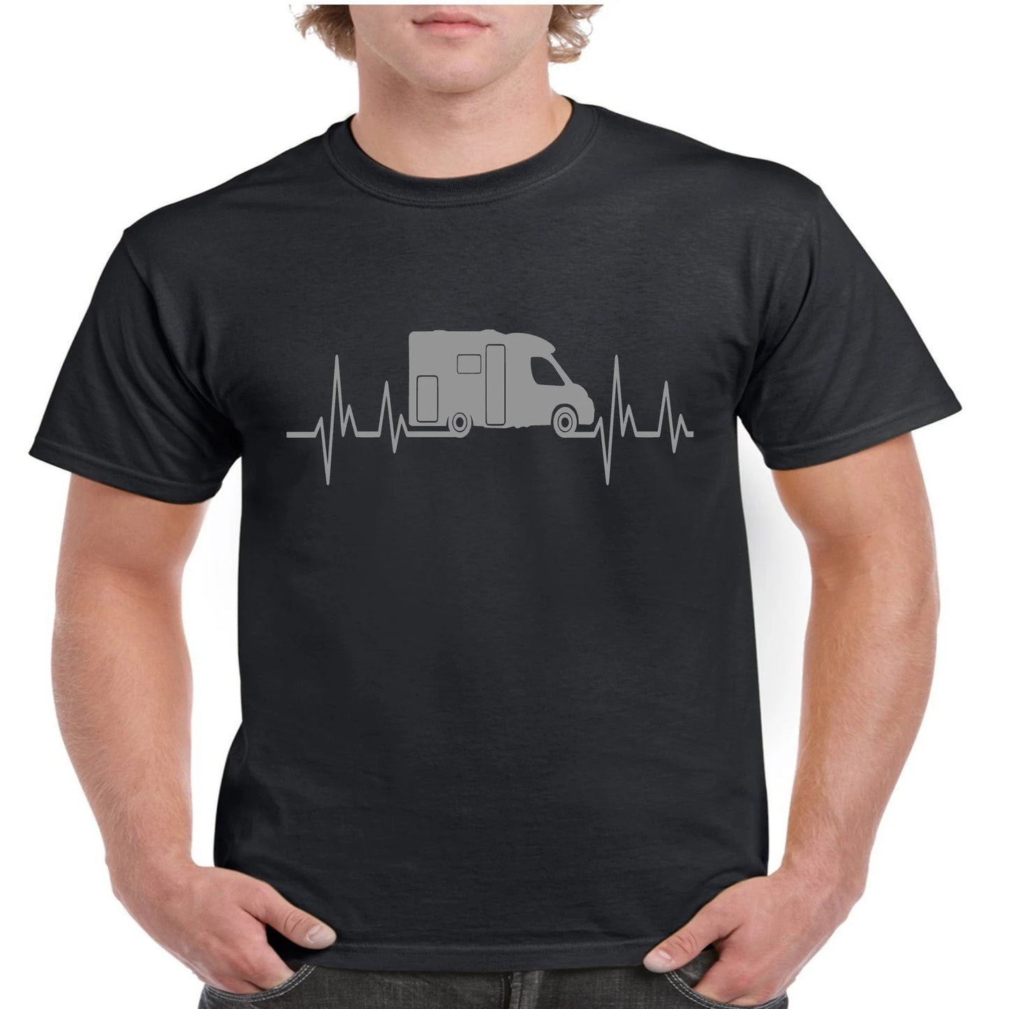 Novelty T Shirt Motorhome Heartbeat