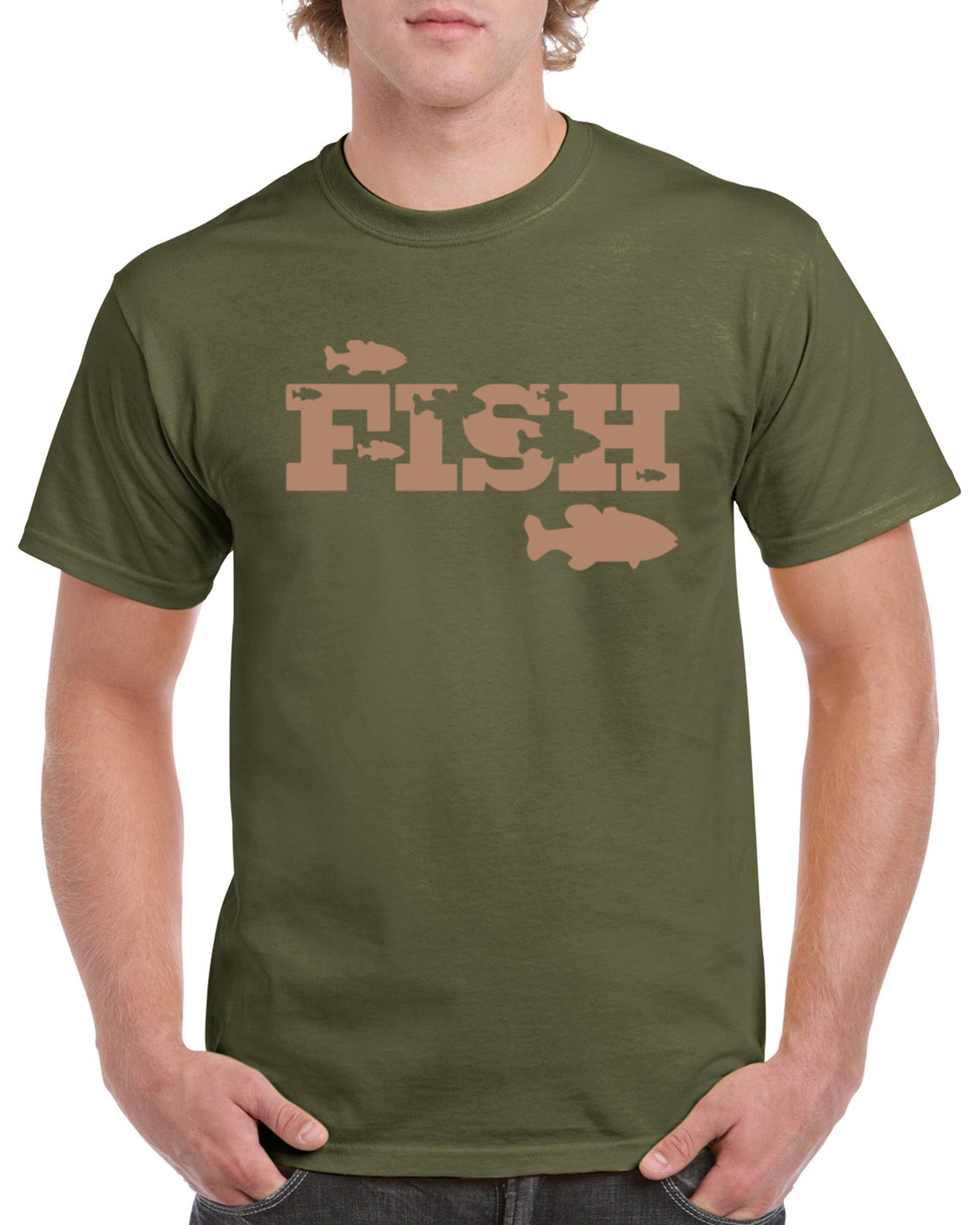 Fishing T Shirt With Fish Cameo