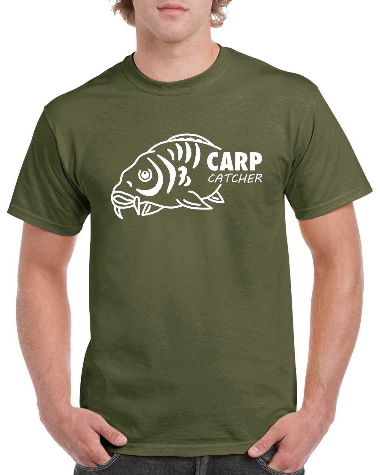 Fishing T Shirt With Large Carp Catcher Logo