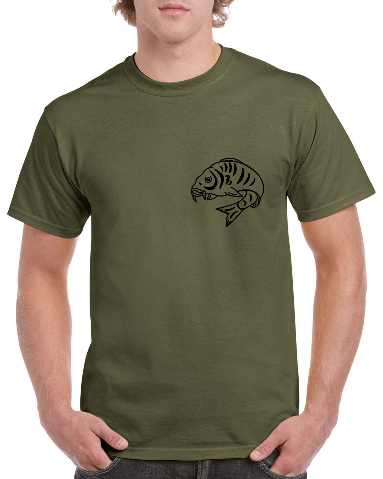 Fishing T Shirt Small Curled Carp Fish